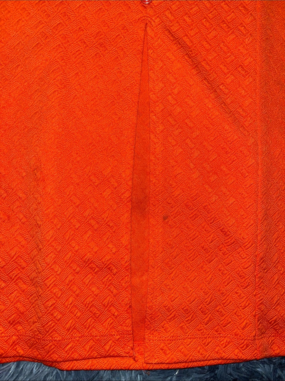 NYCC Bright Orange Textured Midi Pencil Skirt Button Back Detail Size M - Picture 7 of 8